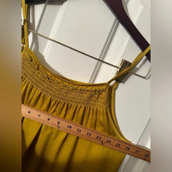 SATURDAY SUNDAY Anthropologie Maurecia Smocked Tank Goldenrod Adjustable Strap S - Picture 5 of 12